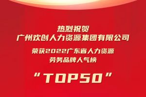 恭喜BB SPORTS集团荣获“2022广东省人力资源劳务品牌人气榜TOP